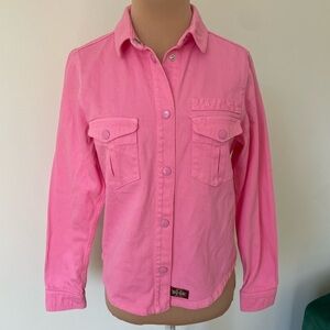 MARC JACOBS The Workwear Shirt Baby Pink Denim Snap Button Up Shirt EUC Size 2
